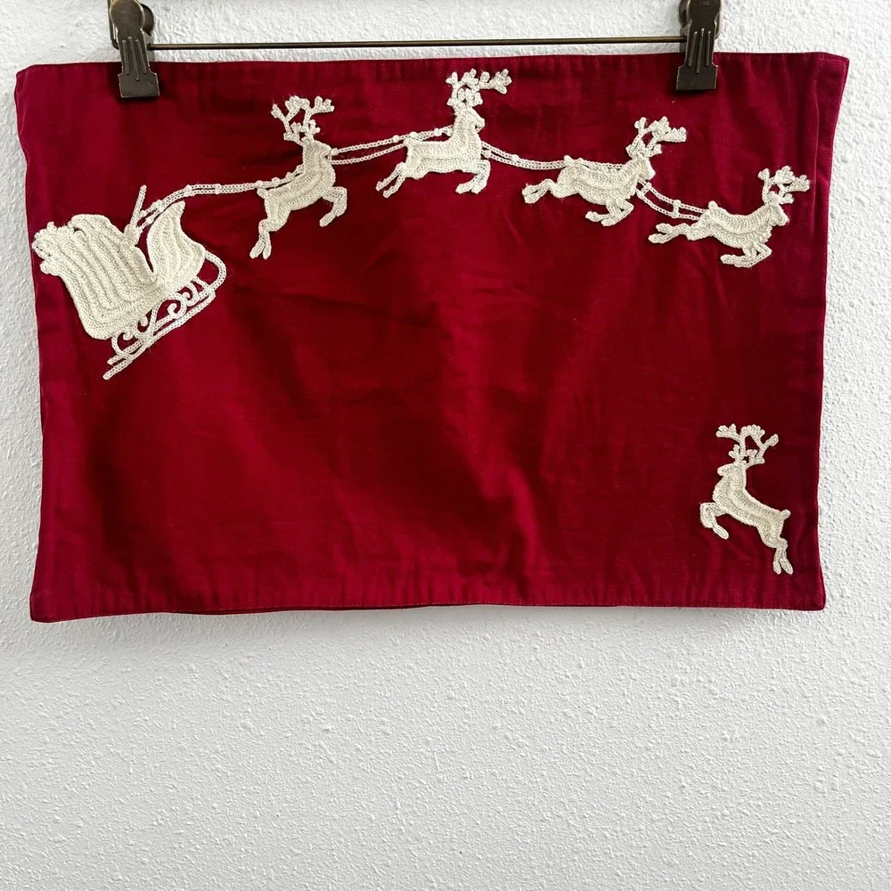 POTTERY BARN Seasonal Christmas Collection Placemats x6